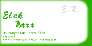 elek marx business card